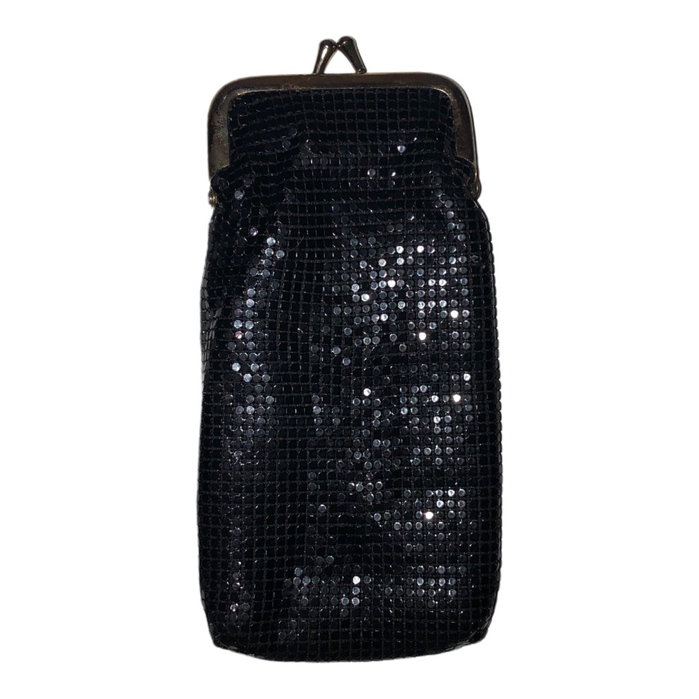 Women’s Kiss Lock Clutch Bag Cigarette Holder Black & Silver/Gold